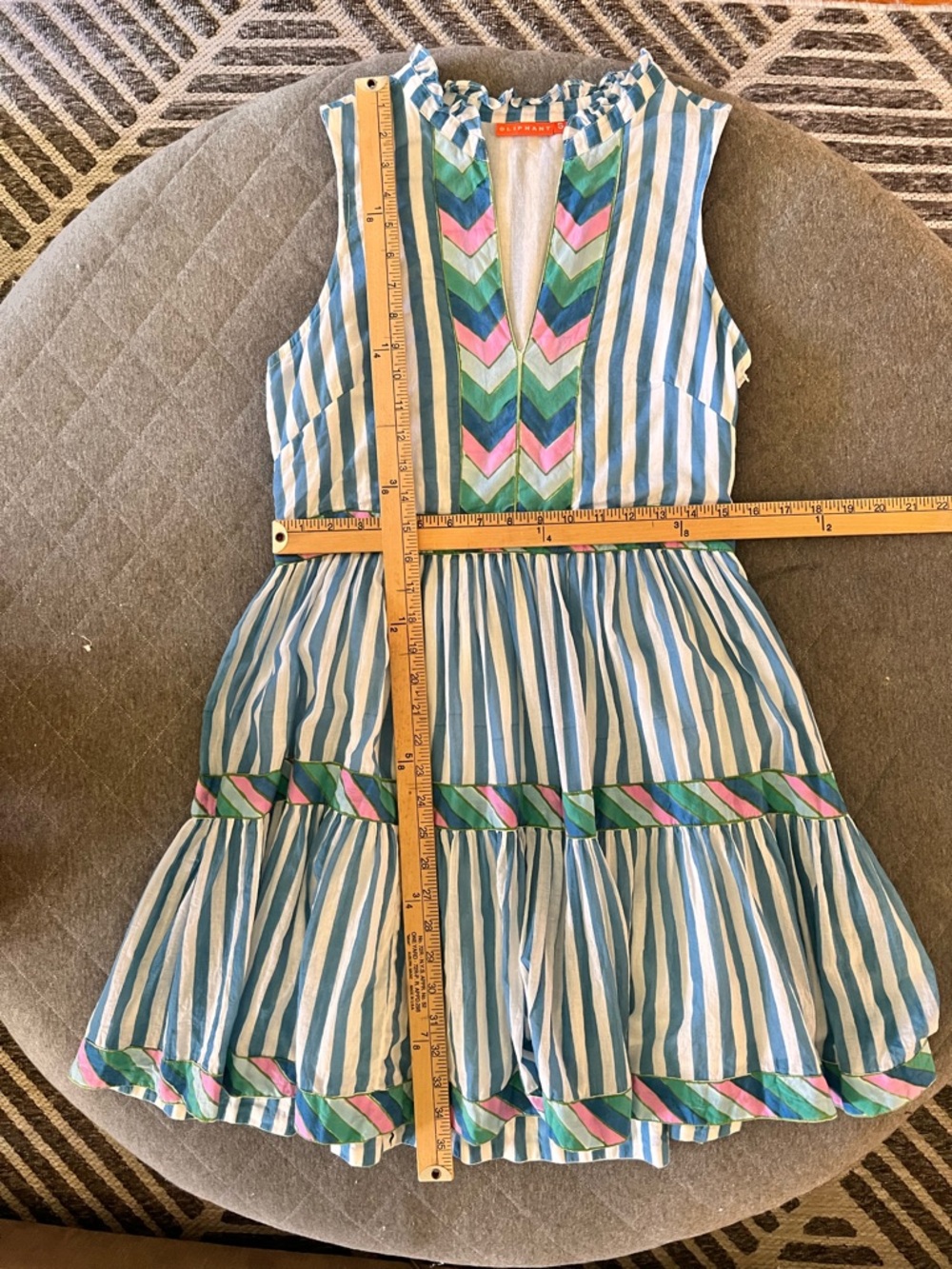 TNUCK Oliphant Small Playa Cotton Striped Mini Dress Excellent Condition - Picture 6 of 12